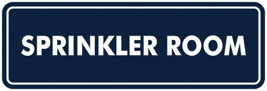 Signs ByLITA Standard Sprinkler Room Sign (Navy Blue/White) - Medium