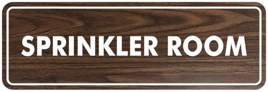 Signs ByLITA Standard Sprinkler Room Sign (Walnut) - Large