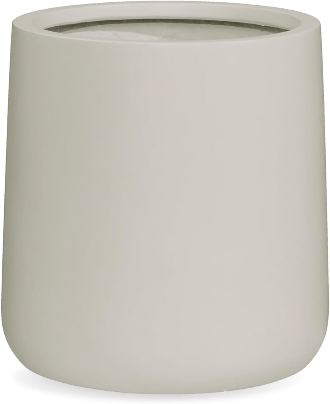 15.3" H x 15" D Conico Fiberstone Round Planter with Drainage Hole, Smooth Finishes, Weather Resistant for Indoor and Outdoor Use, Included 2 Extra Coco Mats (Taupe, 11.7" Pot Opening)