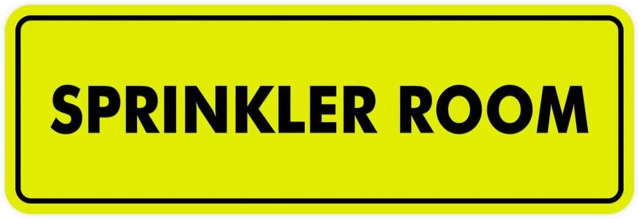 Signs ByLITA Standard Sprinkler Room Sign (Yellow/Black) - Small