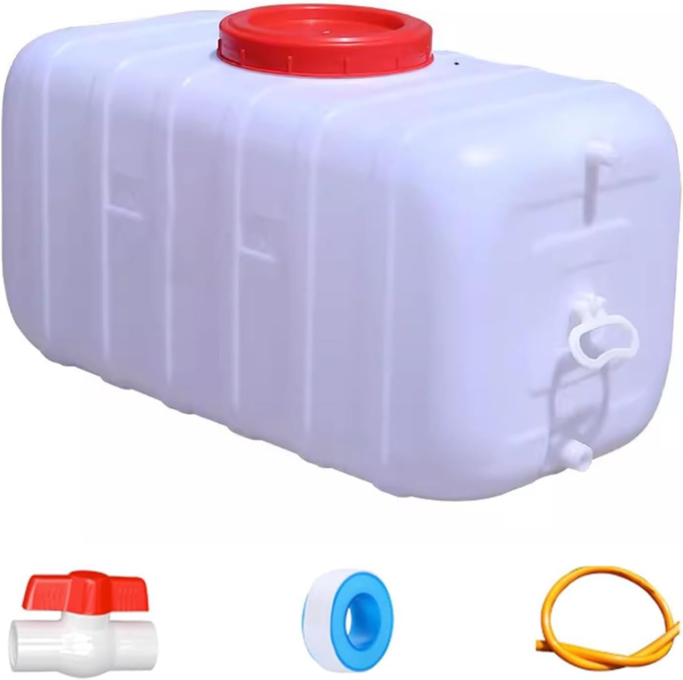 Large Water Storage Tank BPA Free Water Jug Container with Spigot, Portable Food Grade Plastic with Wide Opening for Outdoor Camping Hiking RV Emergency(Size:50L,Color:White)