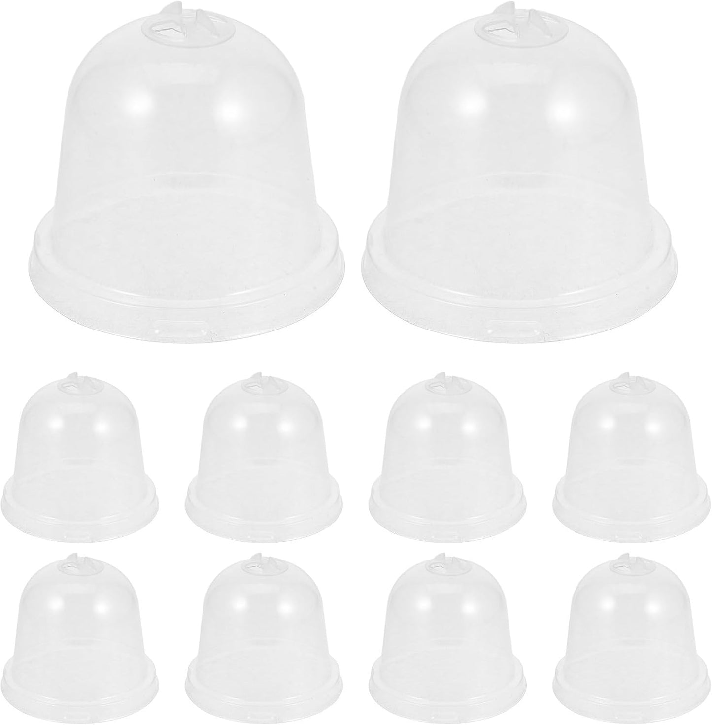 Mipcase 10pcs Transparent Plant Growth Domes Plastic Garden Cloche Covers for Plant Pot Hoods Ideal for Indoor and Outdoor Gardening Plant Enclosure Shields