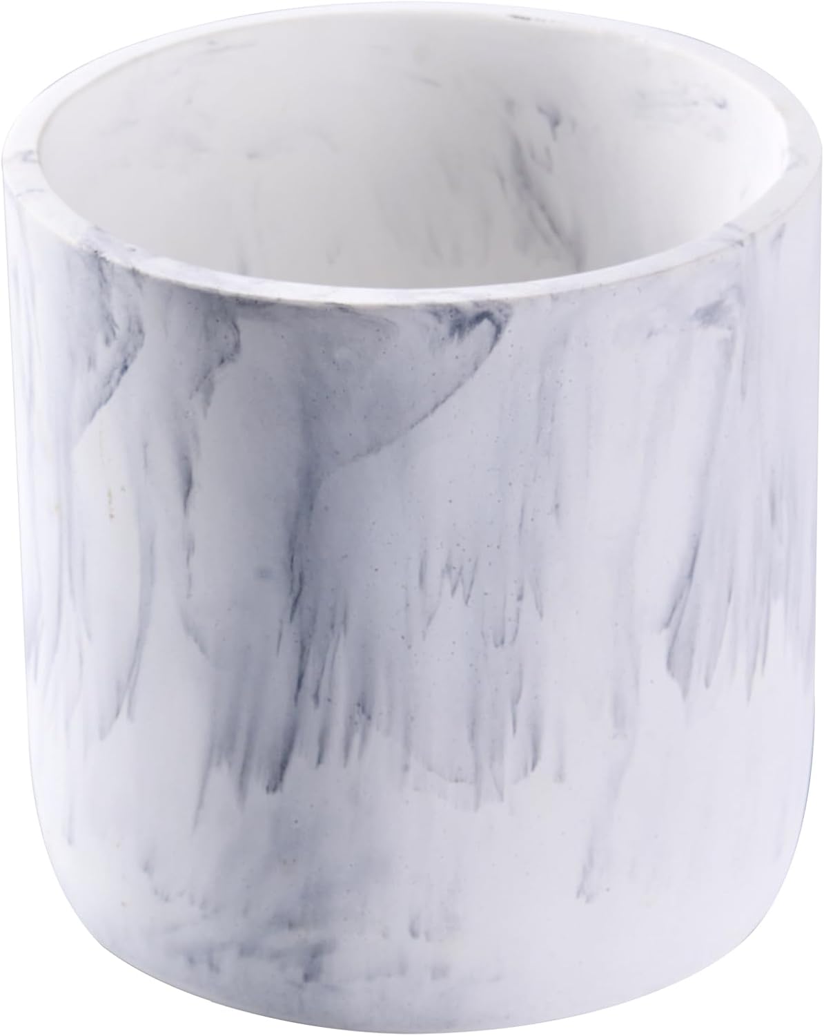 Ekirlin 6 Inch Resin Plant Pot Indoor - Natural Marble Texture Garden Planter with Drainage Hole, Removable Rubber Stopper and Non-Slip Soft Pad, Modern Succulents Containers for Home, Outdoor