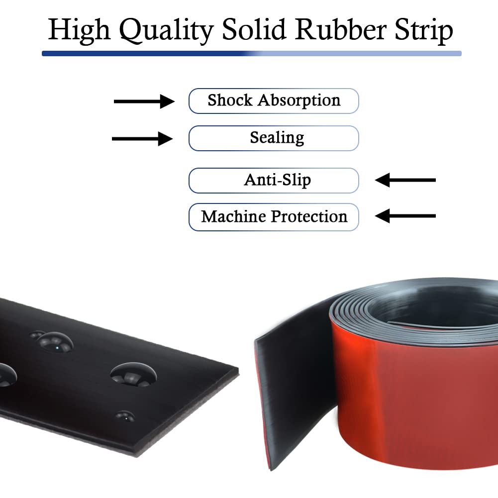 Neoprene Rubber Strips Self Adhesive Solid Rubber Sheets, Rolls & Strips for DIY Gaskets Crafts Pads Seals Warehouse Flooring Neoprene Sheet with Adhesive Backing (3" Wide x 1/16" Thick x 40' Long)