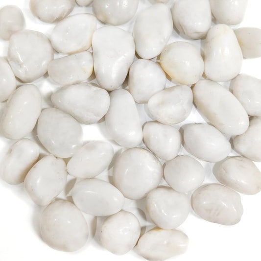 HappyFiller Natural Decorative White Pebbles Polished Rocks Stones for Aquarium Gravel,Fish Turtle Tank,Outdoor Indoor Succulents Plants Top Dressing,Graden Landscaping,10 LB