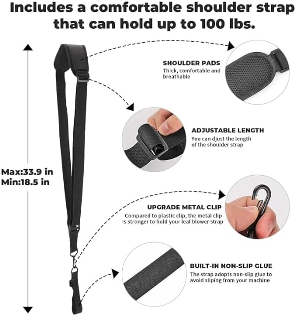 Upgraded Ergonomic weedeater Handle with Extension, Weed Eater Handle for Trimming, Lawn Care and Landscaping, Easy to Install and Adjust, Includes Shoulder Strap for Reduced Fatigue, Durable