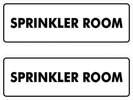 Signs ByLITA Standard Sprinkler Room Sign (White) - Medium 2 Pack