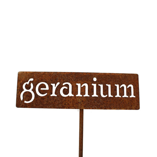 Classic Metal Garden Markers 19 Inches Tall (geranium, Naturally Rusted)