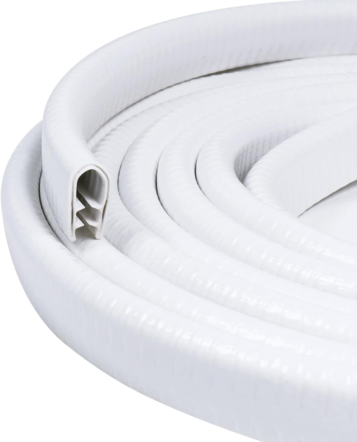 Edge Trim White U-Channel Rubber Trim Edge with Metal 1/2" X 3/8" - Fit Gap 3/64" to1/4 Car Door Edge Sealing Strip, PVC Weather Stripping with Steel, Metal Edge Protector, 6.5FT