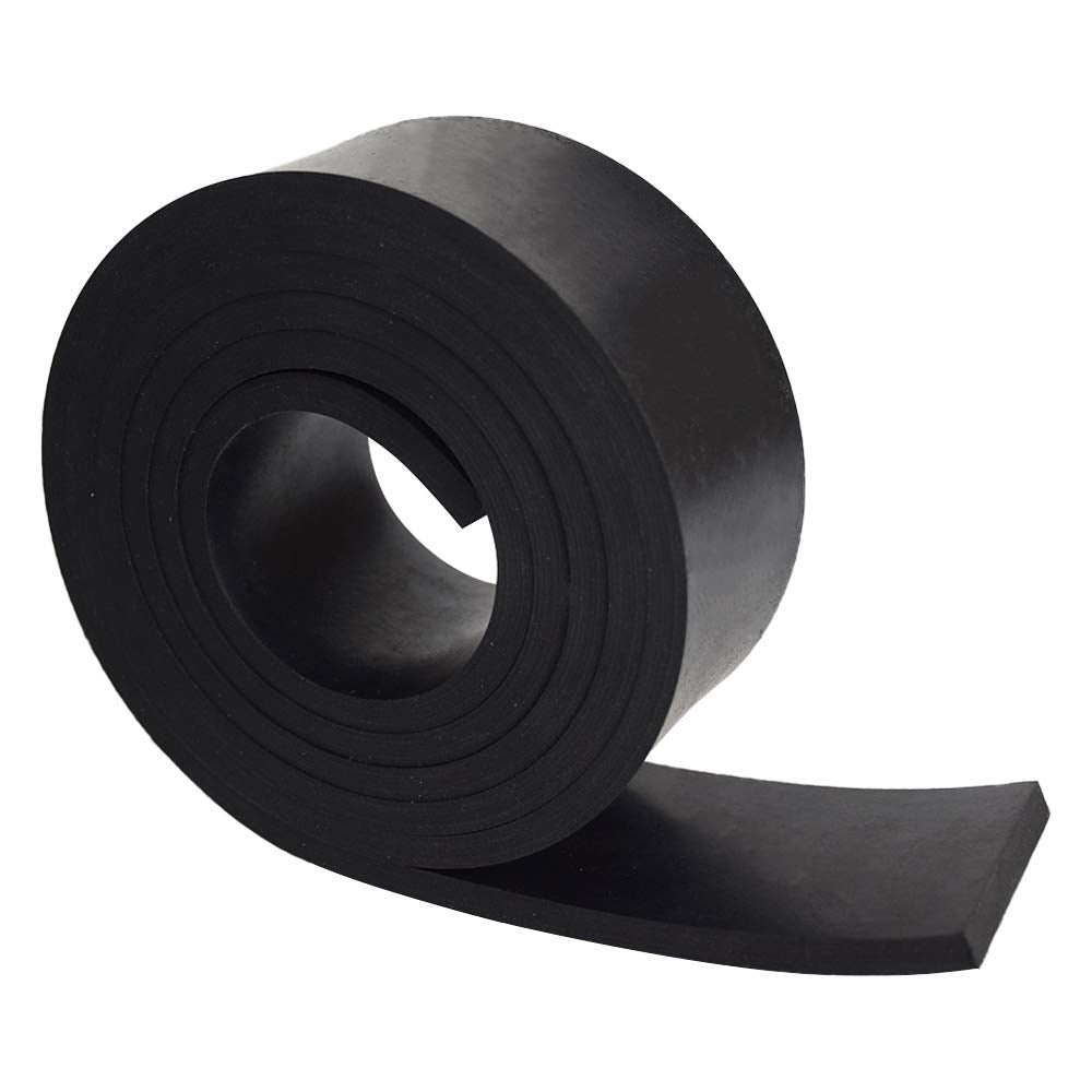 DOBTIM Neoprene Rubber Strips 1/4 (.250)" Thick X 2" Wide X 5' Long, Solid Rubber Rolls Use for Gaskets DIY Material, Supports, Leveling, Sealing, Bumpers, Protection, Abrasion, Flooring, Black