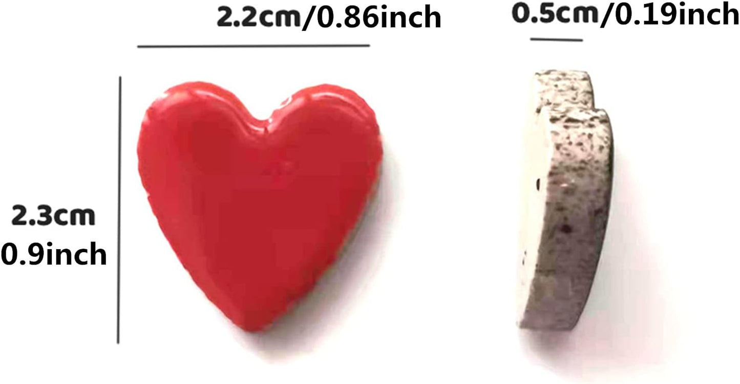 500g/1.1lb Random Color Irregular Ceramics Mosaic Tiles,DIY Making Creative Ceramic Mosaic Tiles for DIY Craft Plates Flowerpots Vases Cups Mosaic Making Supplies (Heart)