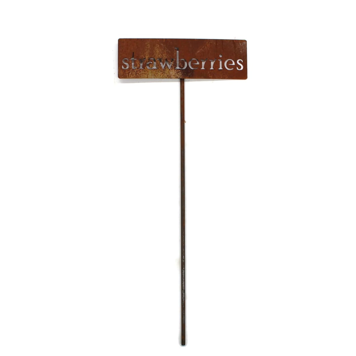 Classic Metal Garden Markers 19 Inches Tall (strawberries, Naturally Rusted)