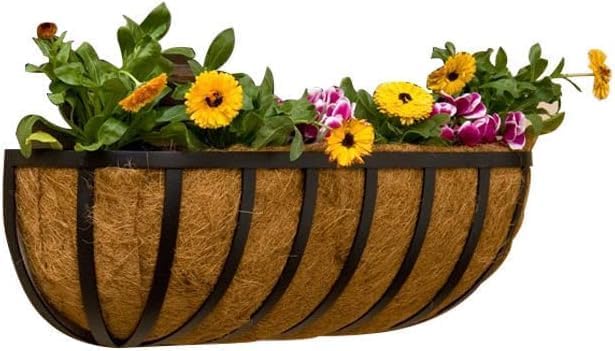 36 inch Replaceable Coco Liner for Railing Basket Horse Trough Coco Liner for Window Box, Coco Liner for Fence Flower Baskets 100% Natural Coir Liners for Basket (36 in / 2Pcs)