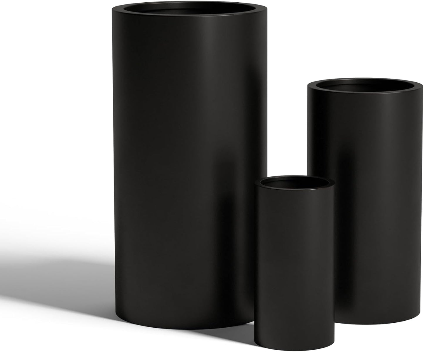 DTY Signature Mount Oxford Tall Outdoor Planter - Small Black 15.7 Inch Height Modern Tall Planter Pot for Indoor & Outdoor Spaces - Stylish Planter for Contemporary Homes and Gardens