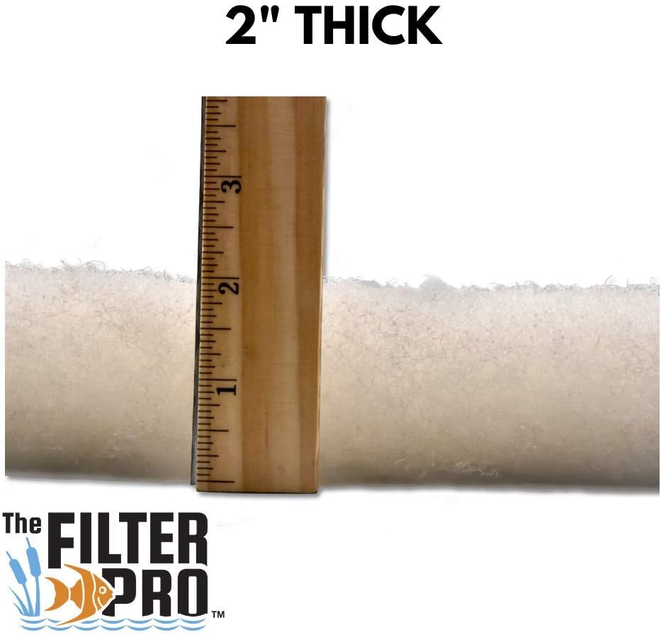 Beige Coarse Filter Media, 2" Thick, 28" x 120" Roll, Perfect for Aquariums, Ponds or Water Gardens, Made in USA