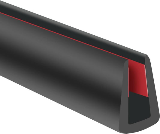 Rubber Edge Trim, 3/16" Self Adhesive Flexible U Channel Edge Protecter for Glass, Flexiglass and Plywood, Fit for 5/32"-7/32" Width Edge, Black Color, 20Ft, EPDM Material
