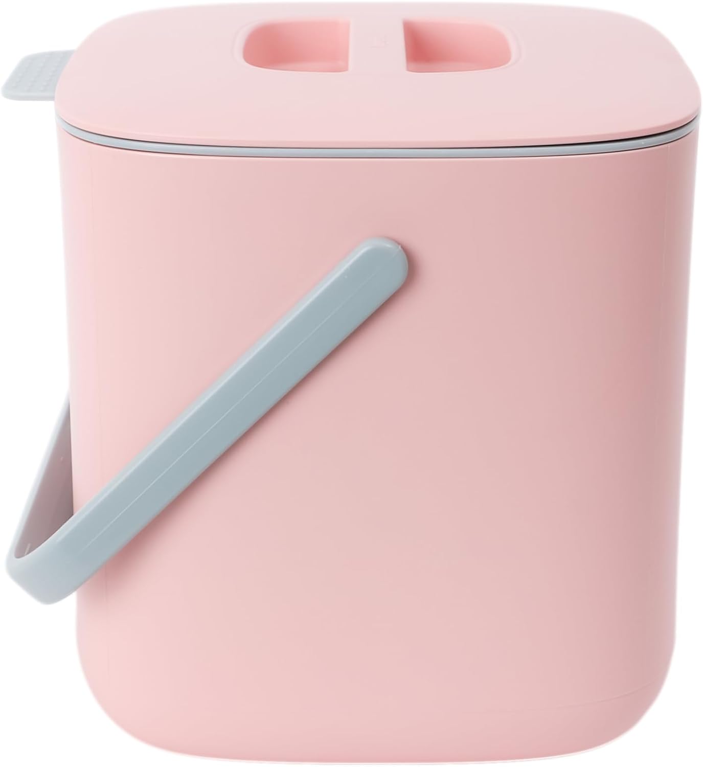 Blue Ginkgo Kitchen Compost Bin [2.6L / 0.69 GAL] – Filter-Free, Odor-Tight Countertop Food Waste Pail with Handle (Made in Korea, Pink)