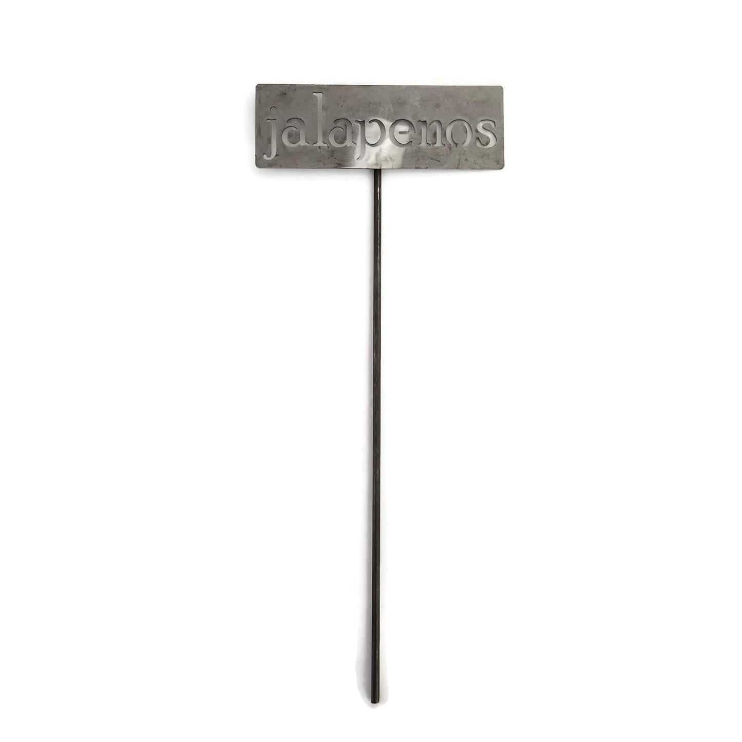 Classic Metal Garden Markers 19 Inches Tall (jalapenos, Raw, Unfinished Steel (will rust with time))