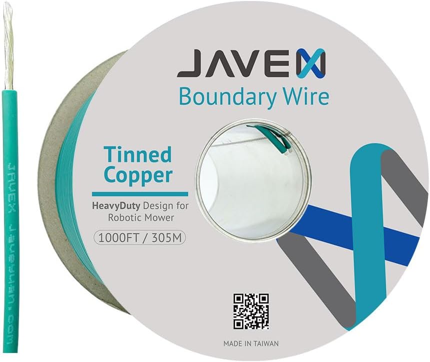 JAVEX Robotic Mower Boundary Wire Cable- Tinned Copper, Heavy Duty Universal for Gardena, Husqvarvna, Worx & Other Lawn Auto-Mower Brands Installation Kit [3.4mm, 24strand x 0.25mm] Green, 305M/1000FT
