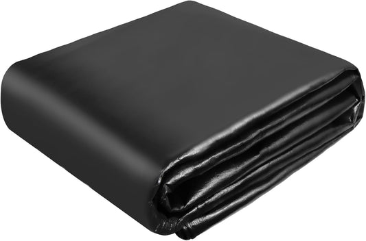 TEZONG Pond Liner,8x10Ft Pond Liners for Outdoor,28Mil PE Black Koi Fish Pond Liner,Reinforced Pond Underlayment for Water Garden,Waterfall,Fountain