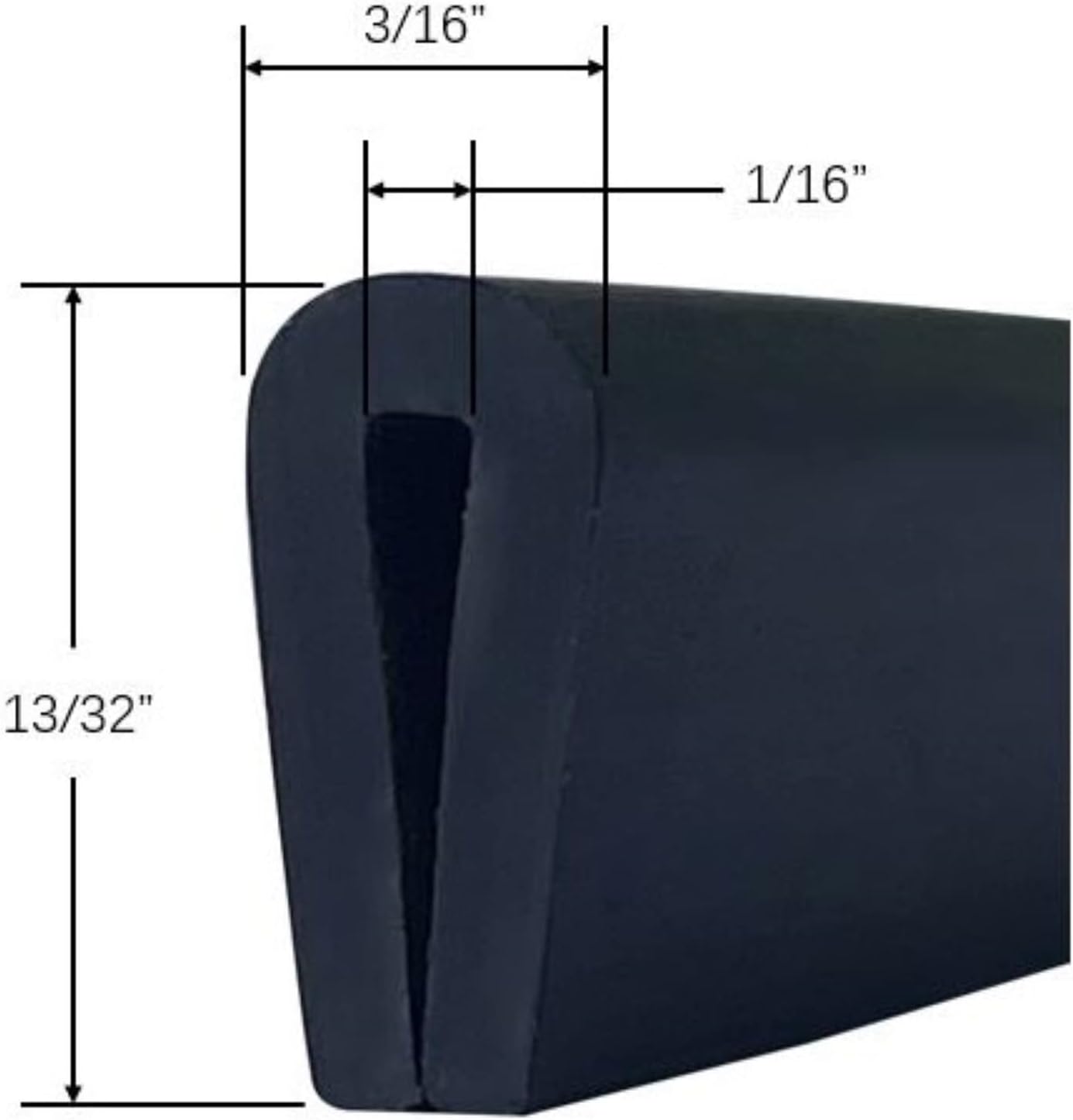 Rubber Edge Trim, 1/16" U Channel Edge Trim, Edge Protector, Length 10Ft, U Shaped Gasket, EPDM Material, Black Color, Edge Protector for Sheet Metal1