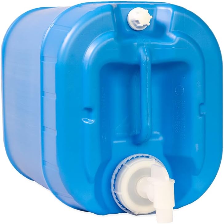 5 Gallon Stackable Water Containers (12-Pack) | 100% Food Grade, BPA-Free | Durable Indoor Outdoor Storage Large Water Jug | Camping Accessories, Survival Gear, Prepper Supplies