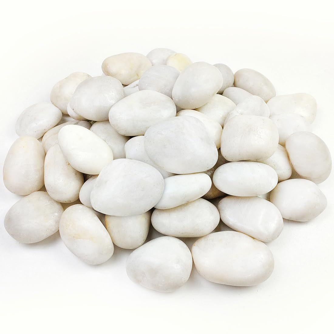 20lbs Large River Rocks for Landscaping, 3-4" White Pebbles for Garden Design, Hand-Picked Smooth Stones for Fish Tank, Flower Pots, Indoor Water Fountains, Pathways, Backyard