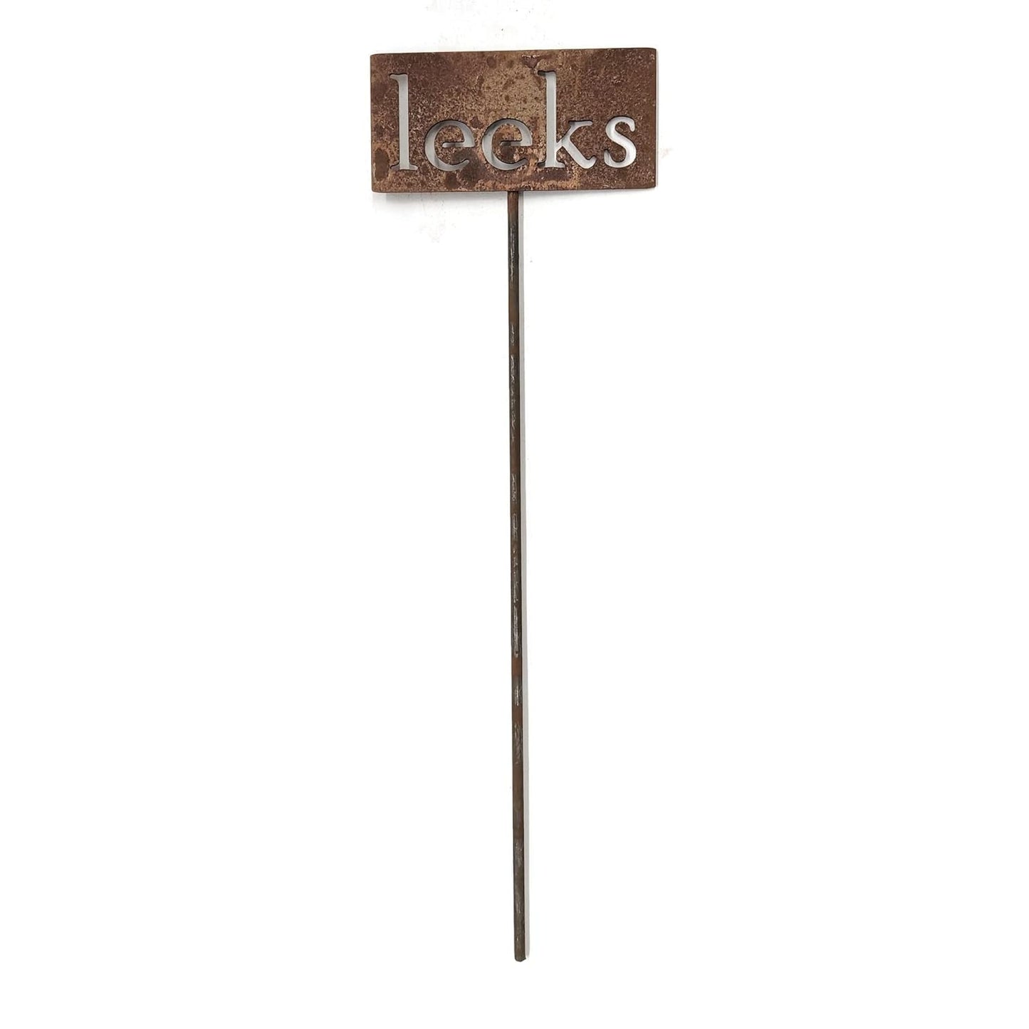 Classic Metal Garden Markers 19 Inches Tall (leeks, Naturally Rusted)