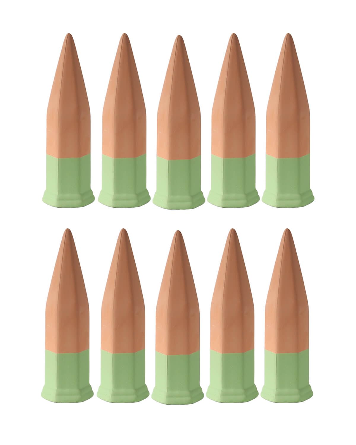 vensovo 10pcs Terracotta Watering Spikes - Green Automatic Self Watering Stakes, Plant Watering Devices for Wine Bottles Recycled Bottles, Clay Plant Garden Waterers for Vacations