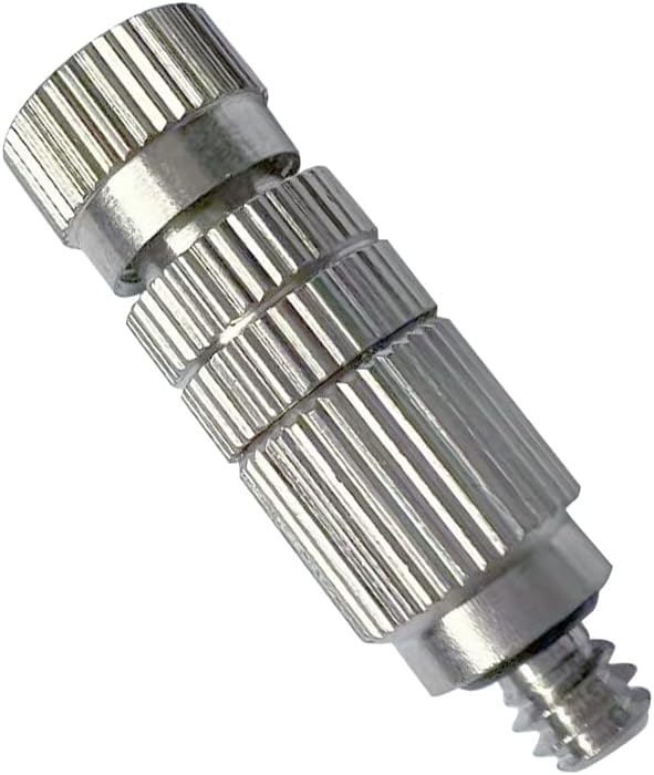 High Pressure Brass Nickel Plated Misting Nozzle for Outdoor Cooling Mist System, 0.2mm Ceramics Orifice, Anti-Drip Cleanable, 10pcs