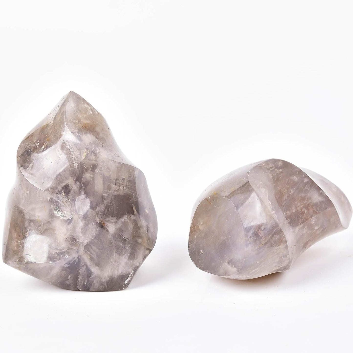 AMOYSTONE Blue Pink Quartz Flame Shaped Stone Towers Large Healing Crystal Quartz Home Decor 1.0LBS