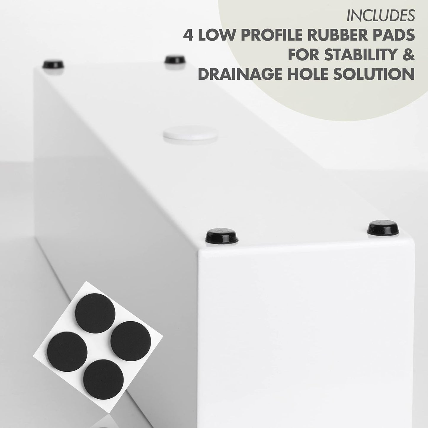 DR&Co Modern White Rectangle Planter Box, 16" Metal Planter Perfect for Succulent, Narrow Box for Table or Window Sill, Rectangular Stainless Steel Long