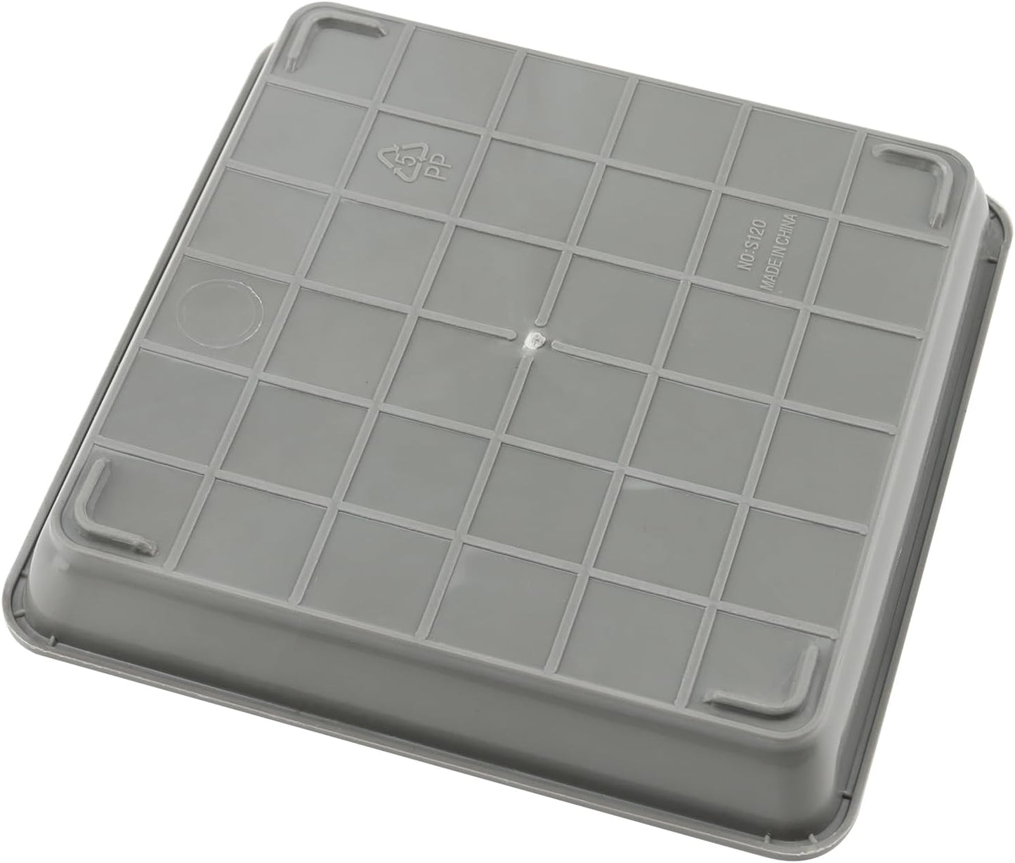 JOIKIT 10 PCS 11.4 x 11.4 Inch Square Plant Saucer, Plastic Plant Saucer Drip Tray, Square Flower Pot Tray for Indoors and Outdoor Plant Pots, 1.6 Inch Deep, Gray