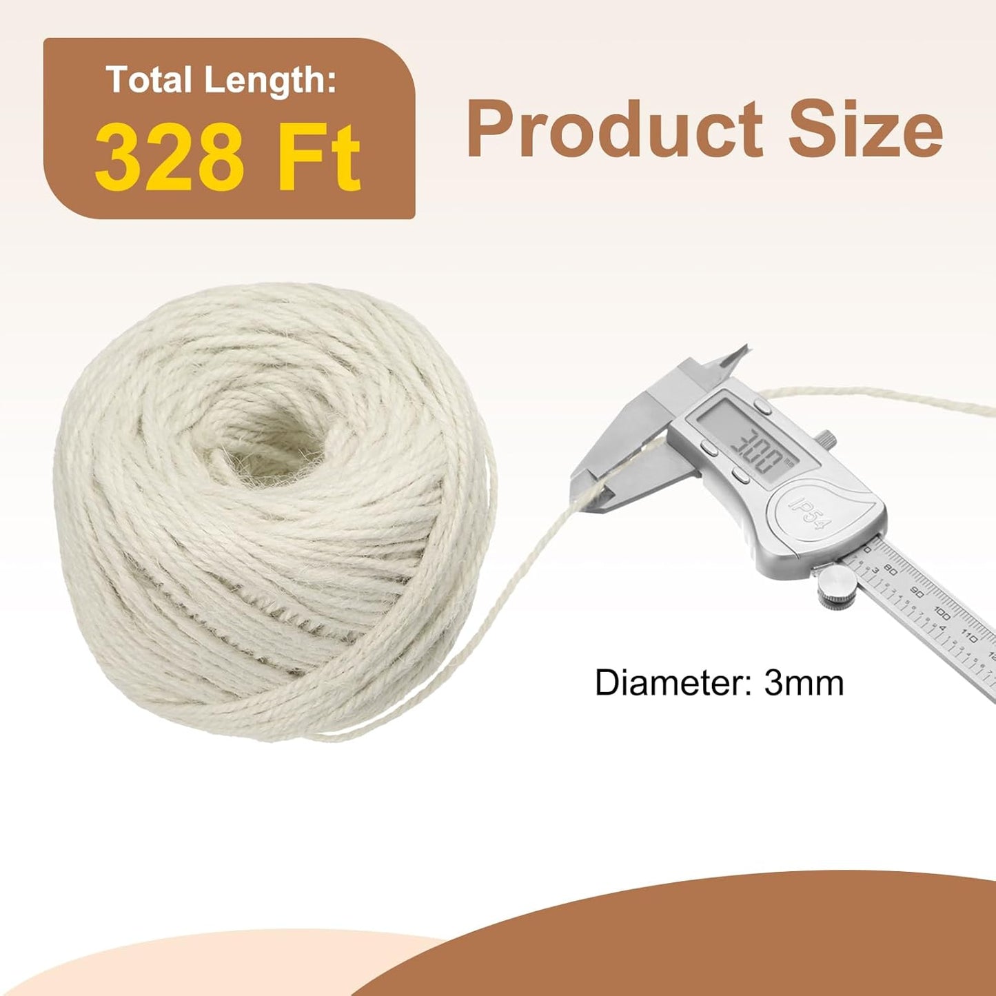 uxcell 328 Feet Natural Jute Twine String,3mm Thin Garden Twine Rope Colored Plant String Cord for DIY Art Crafts Gift Wrapping Decoration Packing Gardening Plant Hanger,White