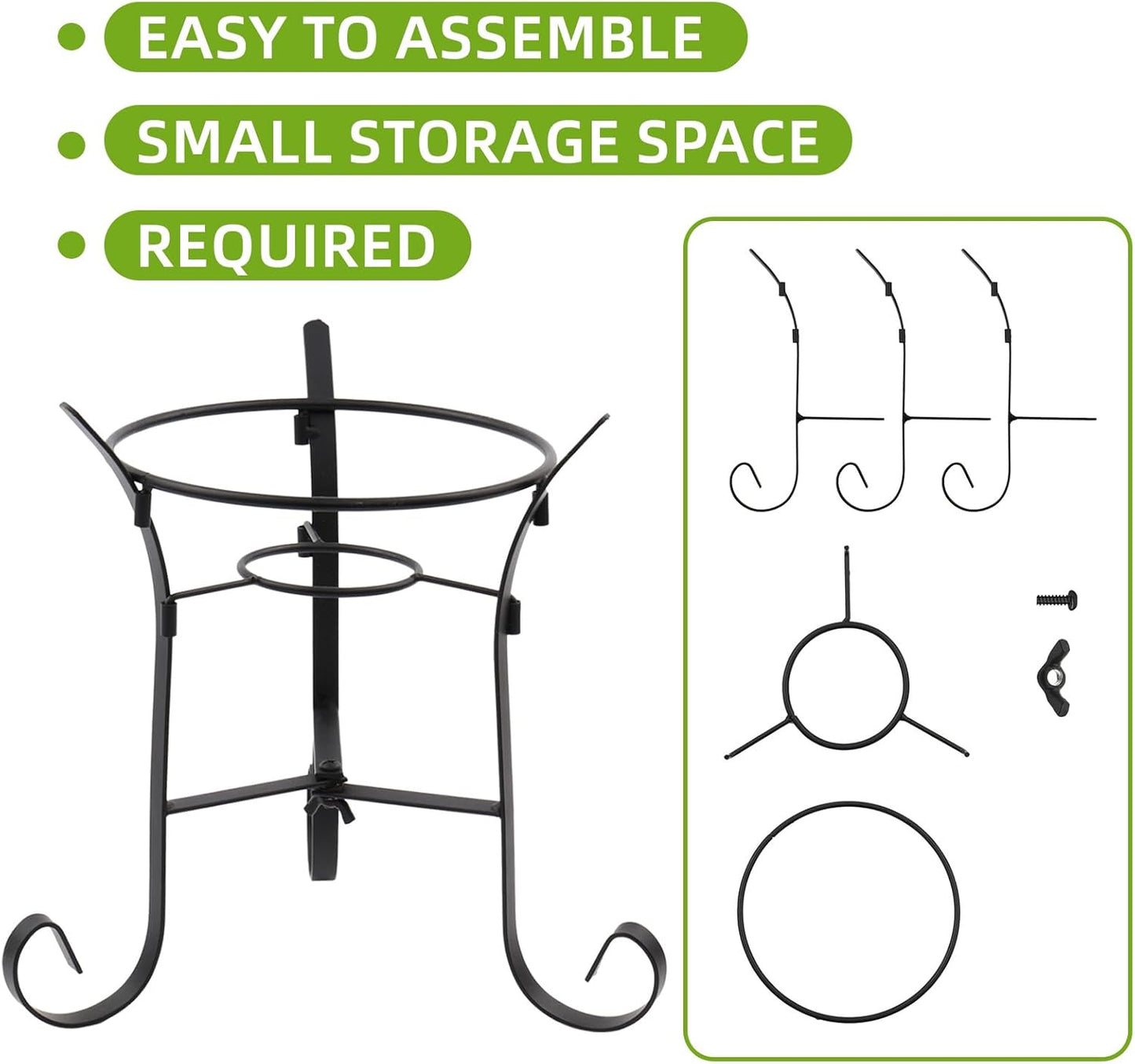 VOREEN 10" Gazing Ball Stand, Metal Gazing Globe Stand for 8-12 Inch Garden Gazing Globe, Outdoor Décor Garden Yard Accessories, Black