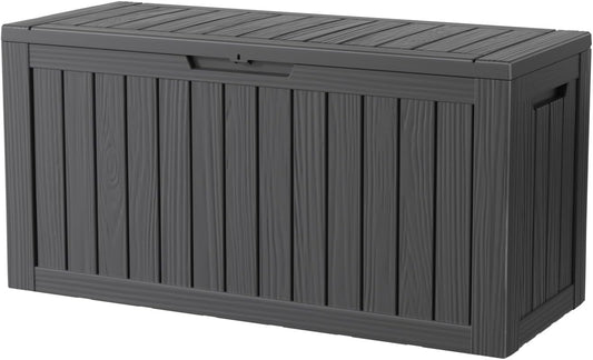 DRATO 80 Gallon Large Deck Box, Outdoor Storage Box for Patio Furniture, Patio Cushions, Gardening Tools, Pool Supplies 480lbs Weight Capacity,Waterproof Resin Storage Boxes