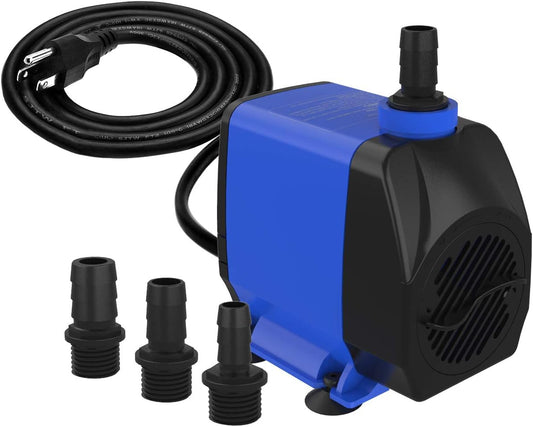 Submersible Pump 1056GPH (4000L/H 85W) Ultra Quiet with Over Heating Protection 9.8ft Power Cord for Fountains, Hydroponics, Ponds, Aquariums & More…