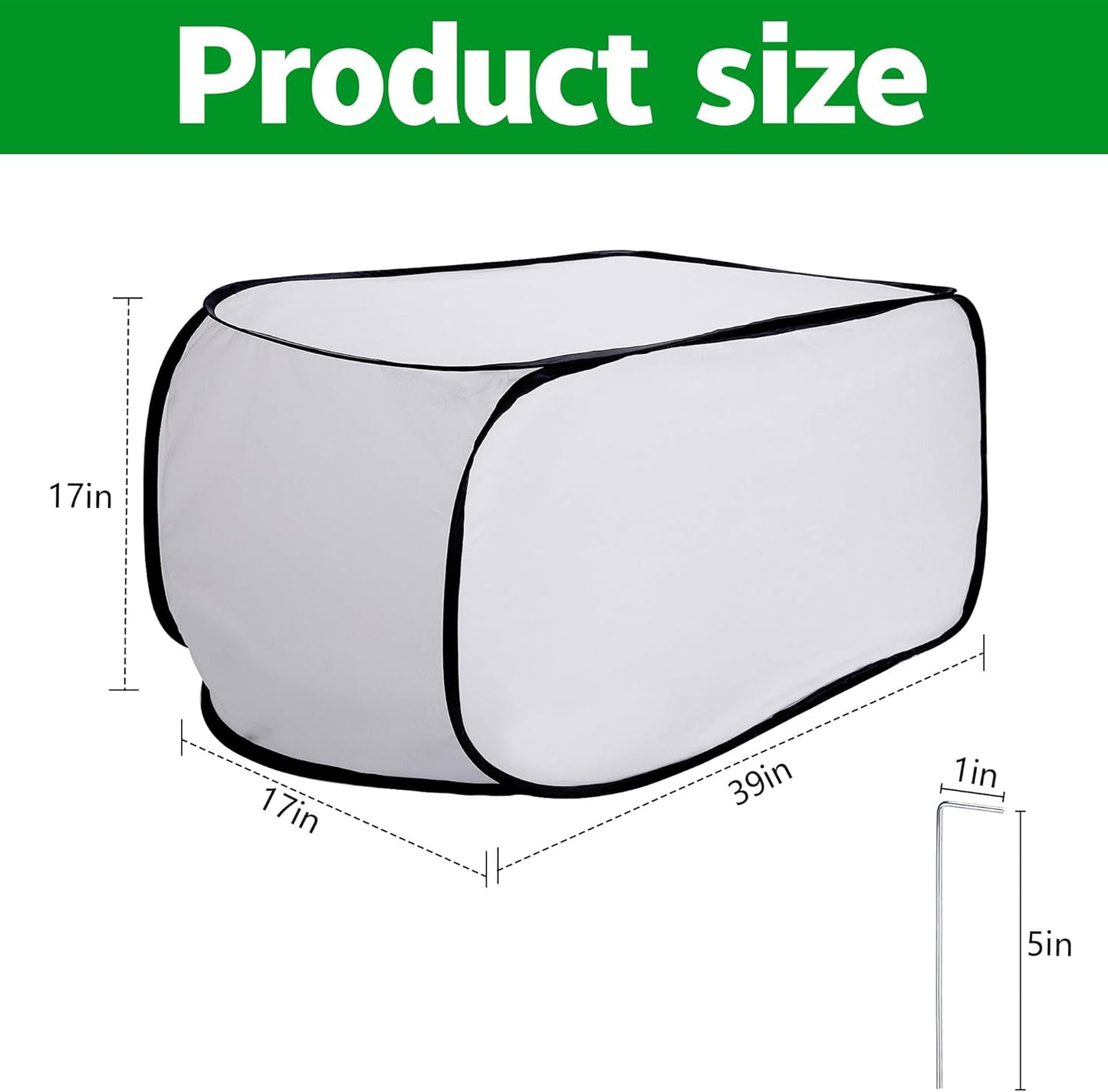 39" x 17" x 17" Pop up Rectangular Frost Protection Plant Cover, Winter Garden Plants Freeze Protection Tent, Warm Garden Bed Plant Protector Enclosure for Snow Frost Protection Indoor & Outdoor