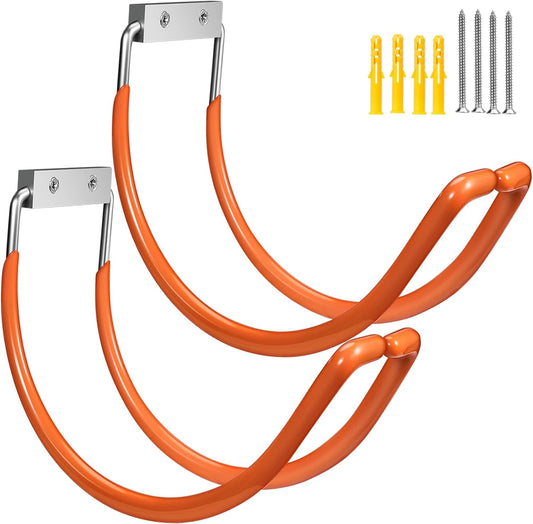 Garden Hose Holder Wall Mounted,304Stainless Steel Solid Hook Holds Up to 150Ft - Orange