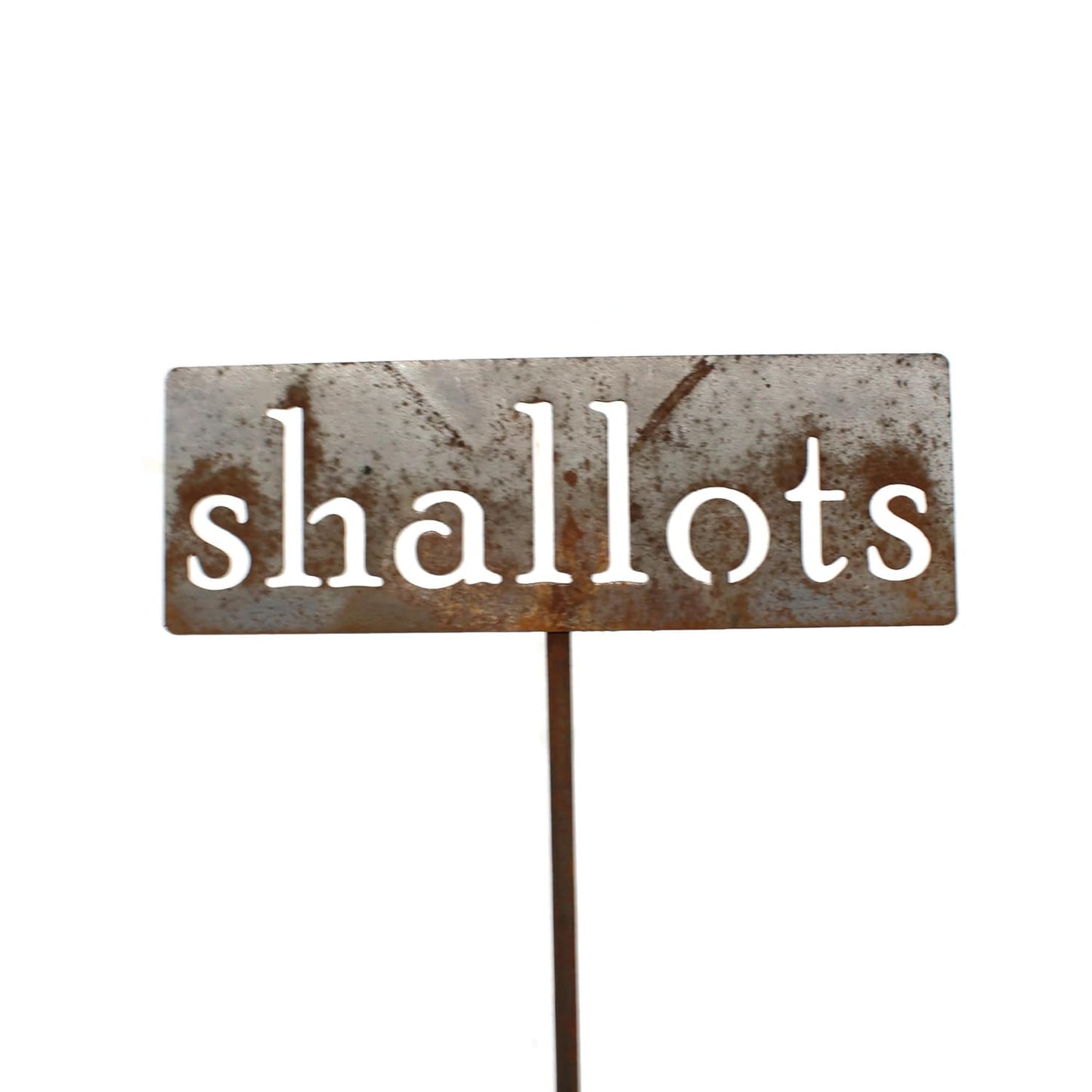 Classic Metal Garden Markers 19 Inches Tall (shallots, Naturally Rusted)