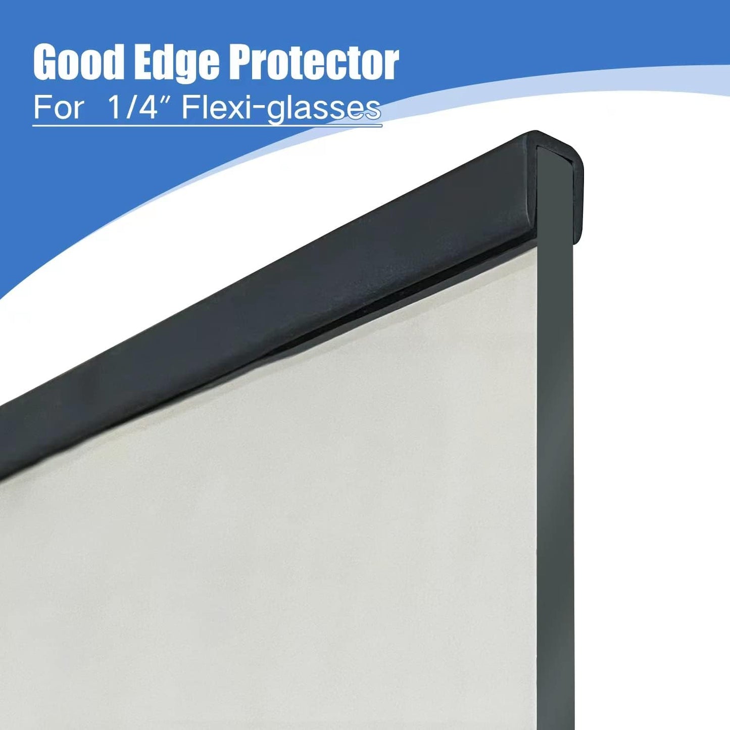 Rubber Edge Trim, 1/4" U Channel Edge Trim, Edge Protector for Plywood, Glasses or Flexiglasses, 1/4 in Flexible U Shaped Gasket, Black Color, Length 20 Ft