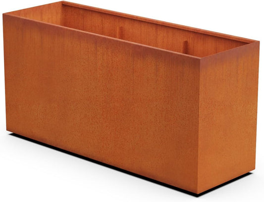 Extra Large Planters Outdoor - 72x24x36 Corten Steel Planter, Large Rectangular Planters for Outdoor Plants, Heavy Gauge Metal Planter Box for Garden & Patio Privacy