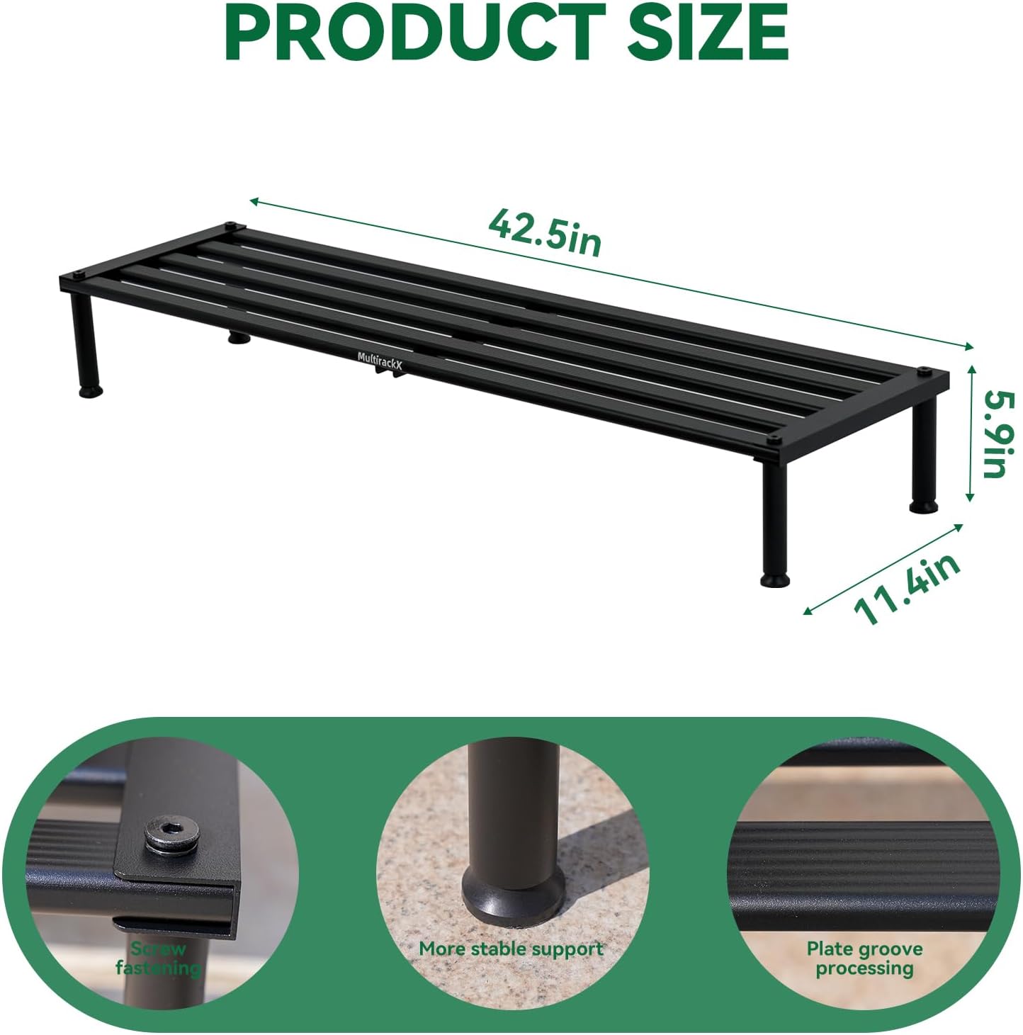 Metal Plant Stand, Rust-proof Aluminum Display Rack, Plants Display Stands Decoration Racks for Living Room Garden Balcony Patio (Black, 41.3Inch Low)