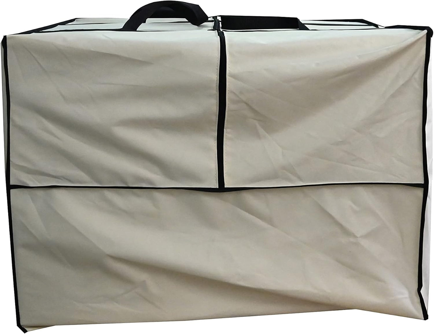 Outdoor Square Cushion/Cover Storage Bag, Protective Zippered Storage Bags with Handles, 32''L x 32''W x 24''H Beige