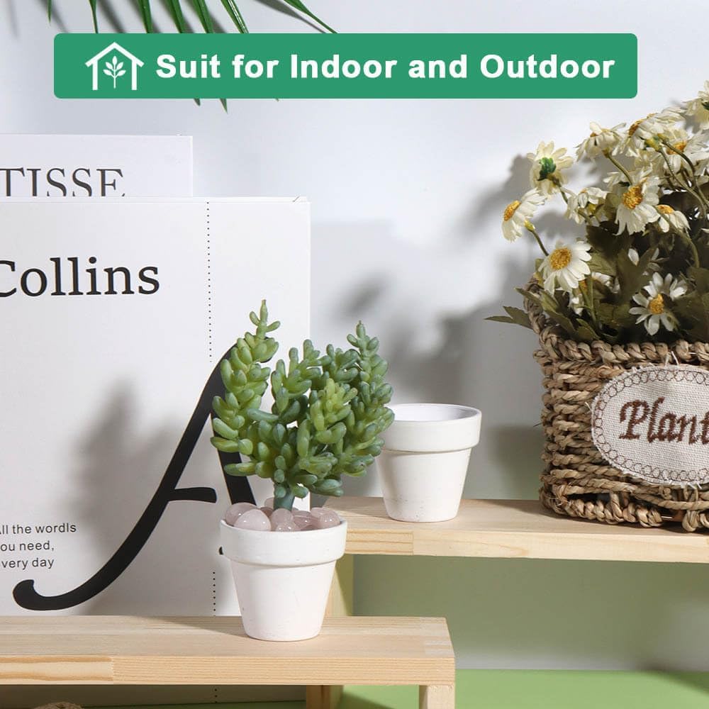 vensovo 48 Pcs 2" Tiny Terracotta & Terra Cotta Pots with Drainage - White Small Mini Clay Ceramic Pottery Planter Ideal for Indoor/Outdoor Plants, Crafts, Wedding Favors