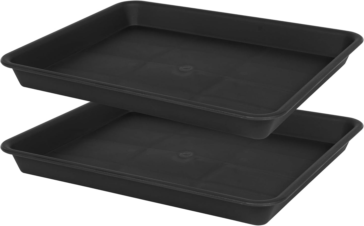 Plant Saucer Growing Tray, Seed Starter Tray Rectangular, Heavy Sturdy Plastic Plant Drainage Saucers, Plant Drip Trays for Pots, Seed Starter Growing Trays (11 x 9 inch, 2 Pack)