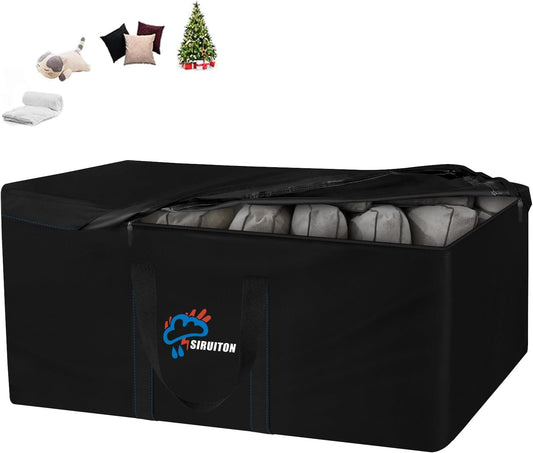 SIRUITON 68.9”L x 29.5”W x 21.6”H Outdoor Cushion Storage Bag,Patio Furniture Cushion Storage Bag,Heavy Duty Rip Proof 600D Oxford,with Handle and Zipper of Waterproof Garden Cushion Storage Covers