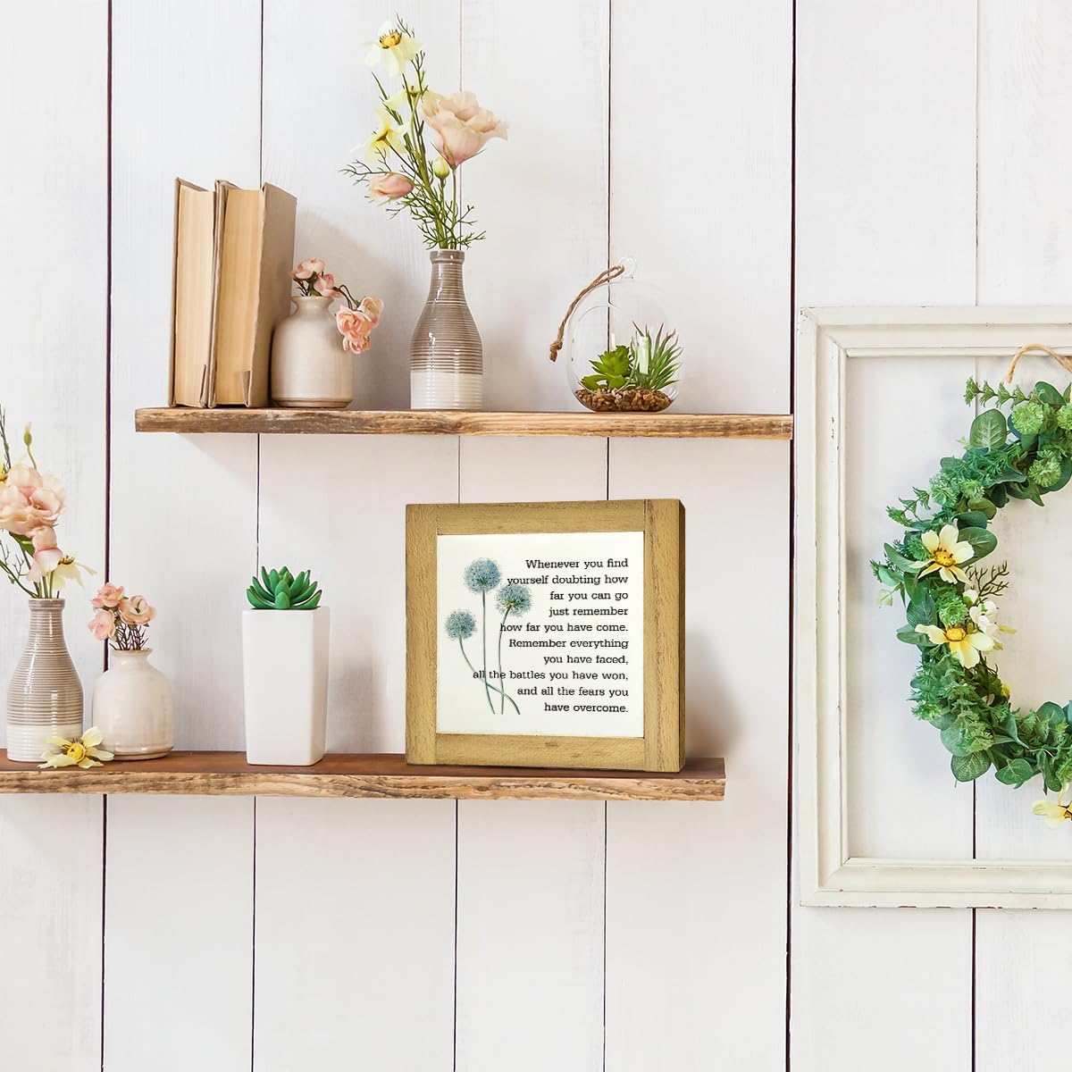 Inspirational Quote Wood Plaque Sign, Be Brave Sign, Whenever You Find Yourself... Box Wood Plaques Desk Décor, Motivational Box Wood Sign, Graduation Decor Gift, Inspirational Quotes Gift D