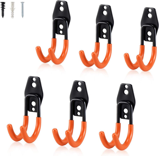 AOBEN Garage Hooks Heavy Duty, Steel Garage Storage Hooks, Utility Tool Hangers and Combinable Wall Mount Garage Hooks for Organizing Ladders, Bikes, Hoses, and More Equipment (Small J, 4 Pack)