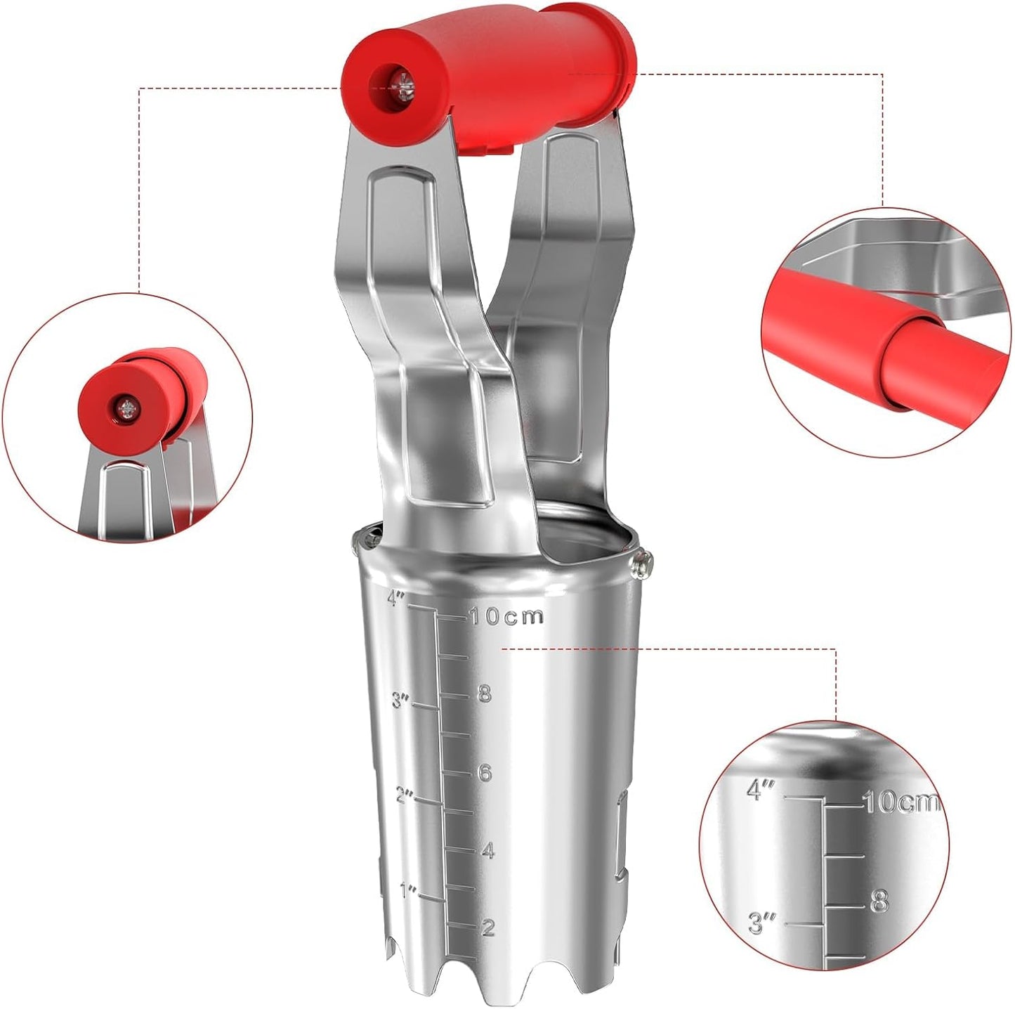 FLORA GUARD Bulb Planter with Depth Markers - Automatic Soil Releasing Seed Bulb Transplanter for Planting/Digging Tulips, Daffodils, Dahlias and More